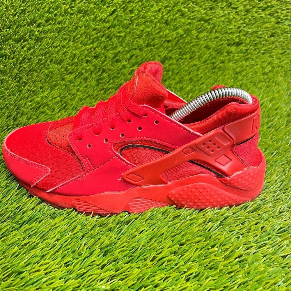 Nike Air‎ Huarache Run Triple Red Boys Size 5.5Y Walking Running Shoes Sneakers